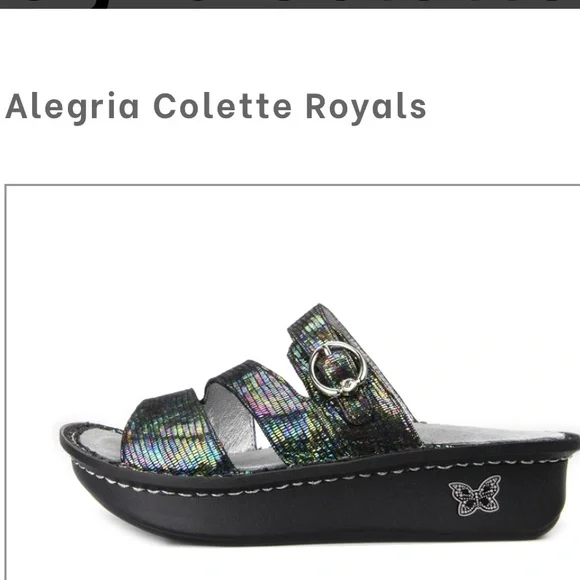 Alegria Colette Royal Sandal 42‎ 11 black multi colored - Picture 3 of 12